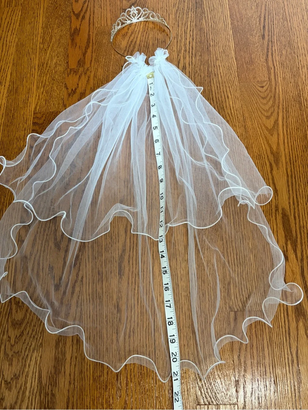 Flower Girl First Communion Veil Headband with Rhinestone Crown